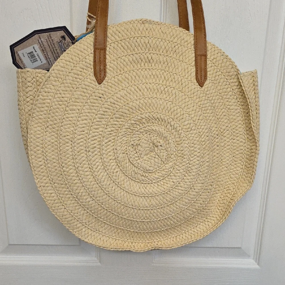 Tan and Red Shoulder‎ Bag with Vibrant Design